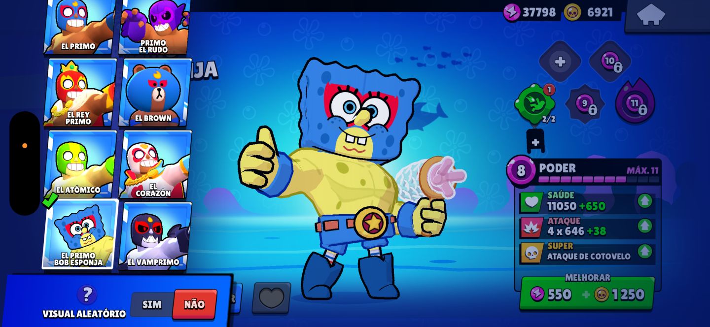 CONTA DE BRAWL COM VARIOS ITENS RAROS(PARCERIA BOB SPONJA+SUBAY SURFERS)