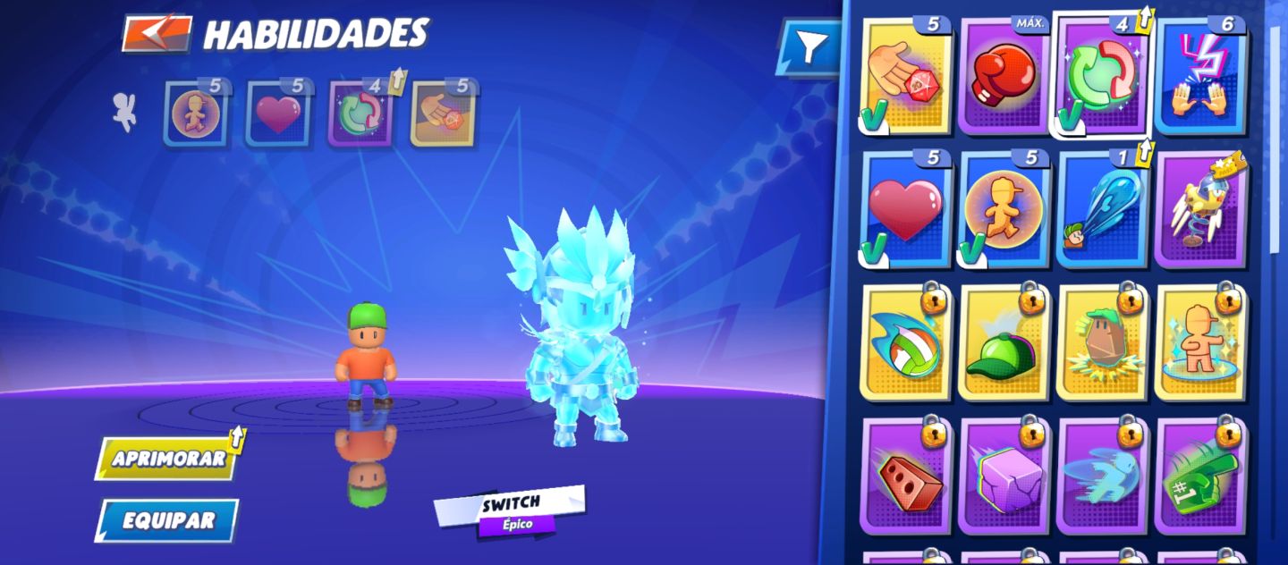 Conta de stumble guys com skins e emojis