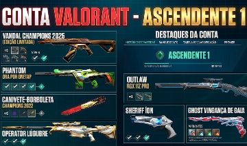 CONTA ASCENDENTE 1 | CHAMPIONS 2024, VANDAL 2025, BUTTERFLY 2022 | FULL ACESSO