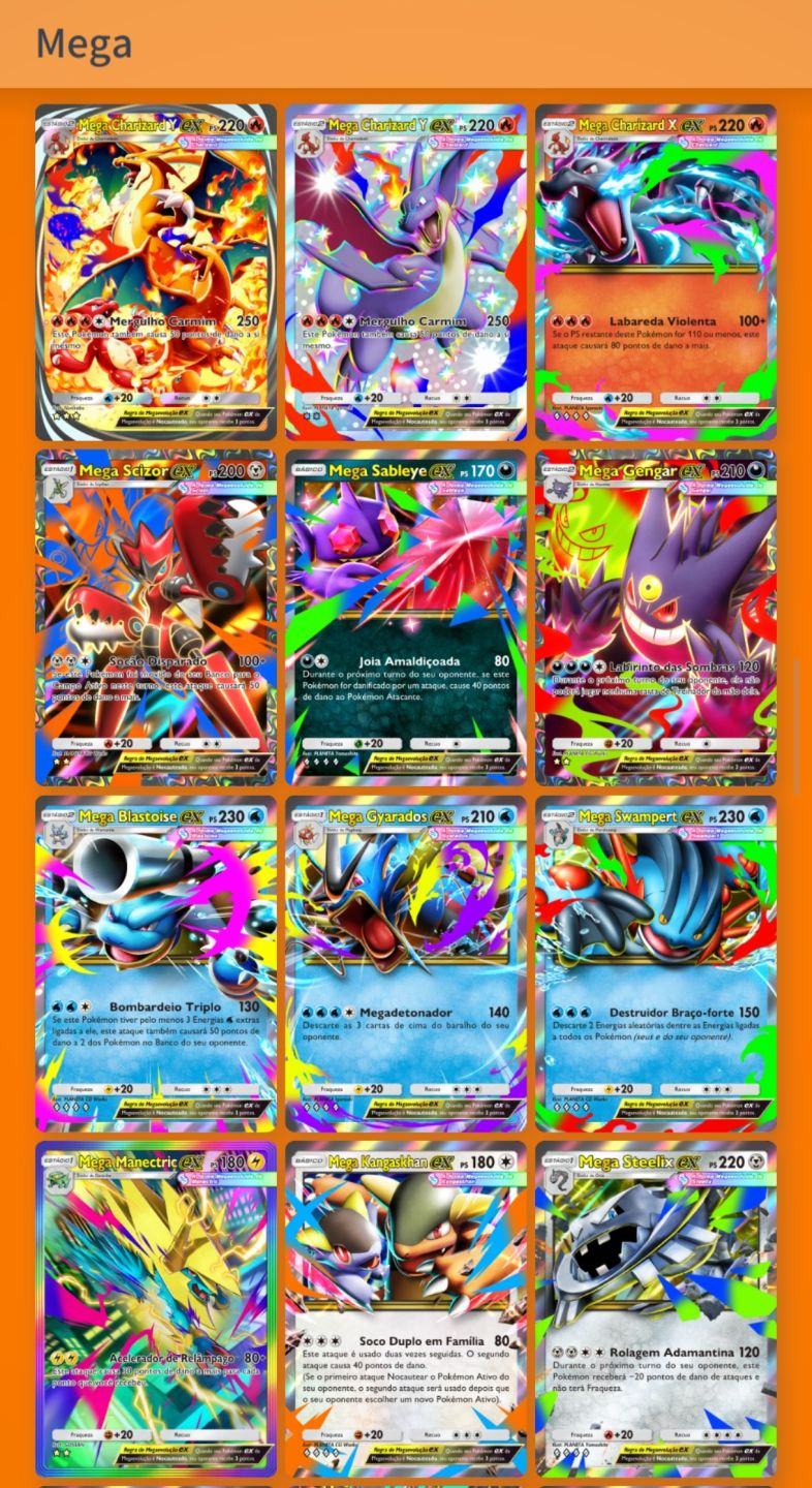 Conta Pokémon TCGP 5.080+cartas 300+EX 70+Mega EX 40+Brilhantes 27 Arcoíris