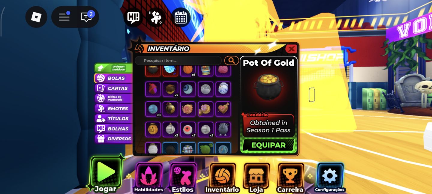 Conta voleibol legends e blox fruits