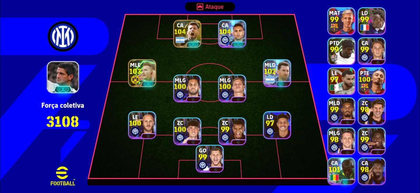 CONTA EFOOTBALL COM PACK DA INTER DE MILÃO | AGUERO | MARCOS REUS