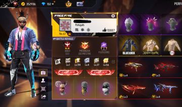 CONTA FREE FIRE GEMADA COM PRIMEIRO PASSE, TOP CRIMINAL, UMP ATT, 3 PUNHOS