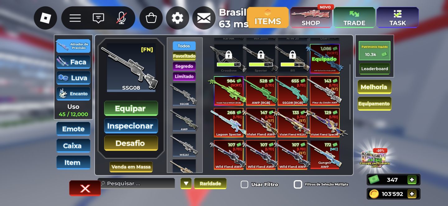 Estou vendendo minha conta principal pois parei de jogar tem vários jogos upados