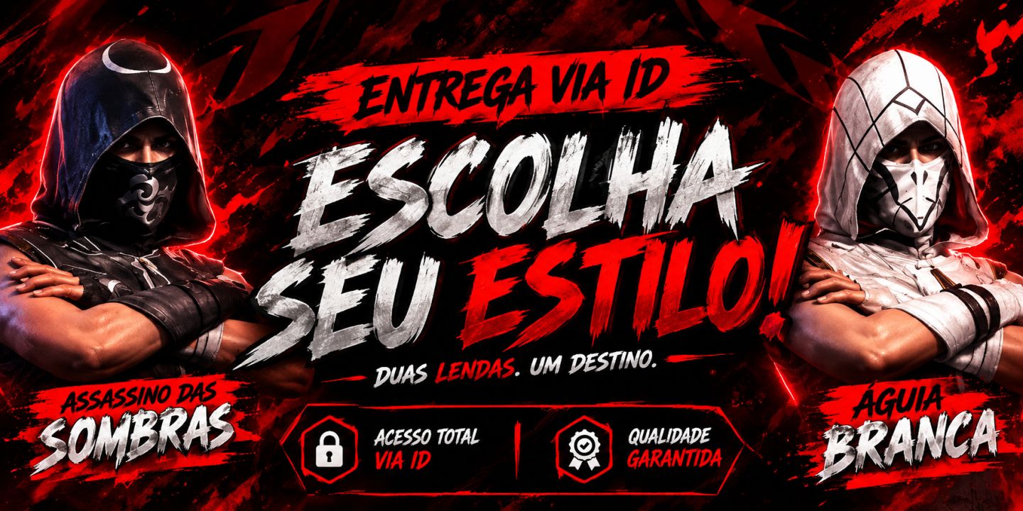 Ninja Branco e Preto Free Fire- Via Id Não Precisa Adicionar!