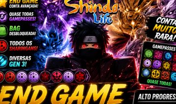 SHINDO LIFE END GAME QUASE TODAS GAMEPASSES TODOS SHARINGANS GEN3