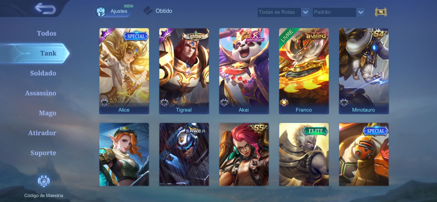 CONTA MOBILE LEGENDS LENDARY | 268 SKINS | 131 HERÓIS | PREMIUM