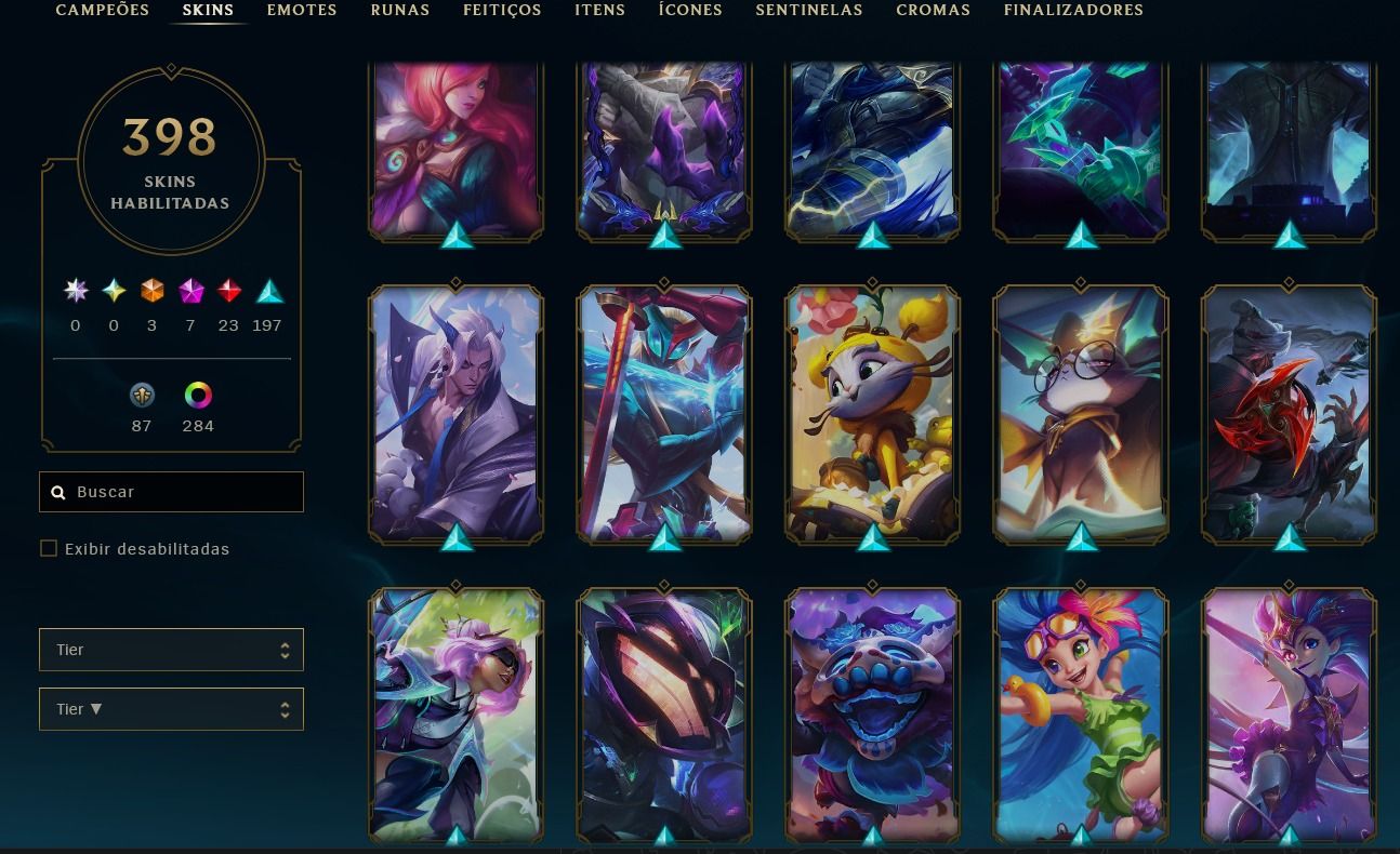 Conta lol 441 skins, diamante 2