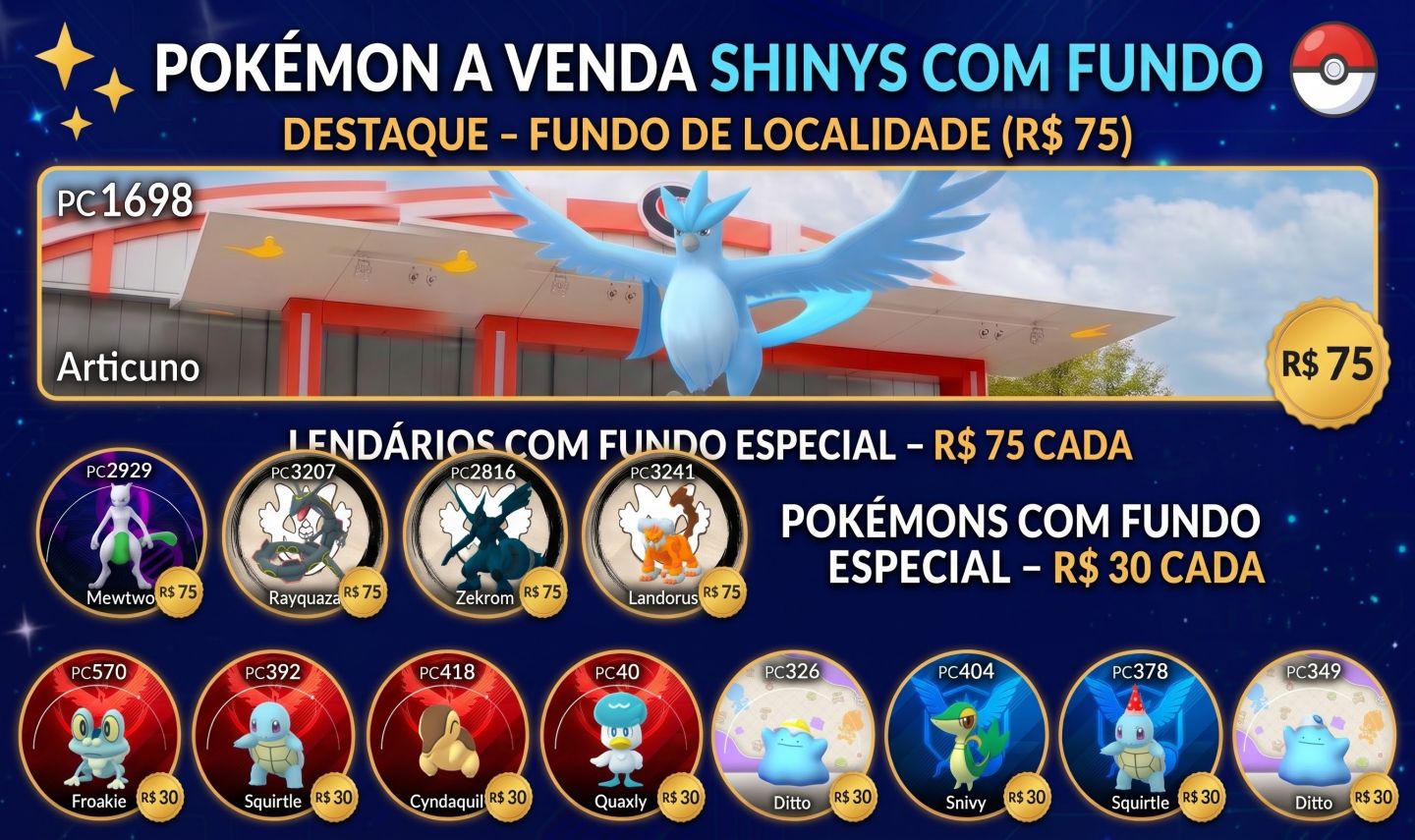 Pokémons Shiny Com Fundo Especial - Pokémon Go