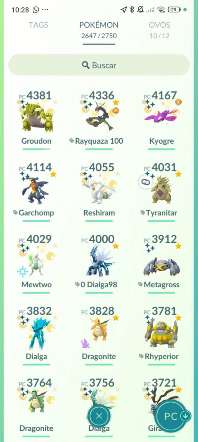 CONTA POKÉMON GO RARA LVL 70 | 1355 SHINY | 2647 POKÉMON | 275 EVENTOS