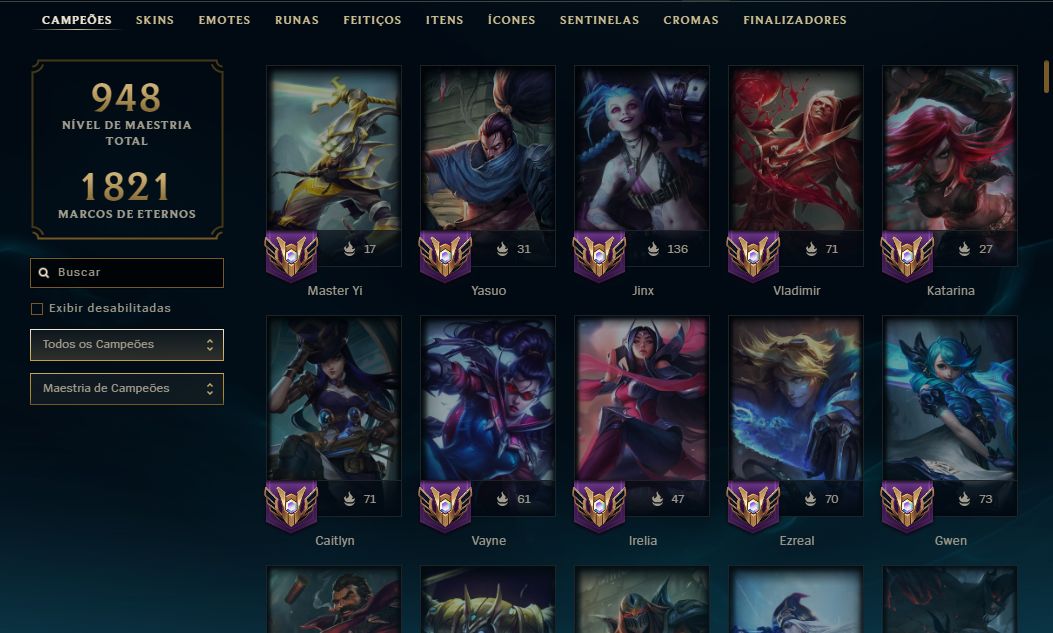 CONTA LOL - ESMERALDA 4 - 392 SKINS - LEVEL 589