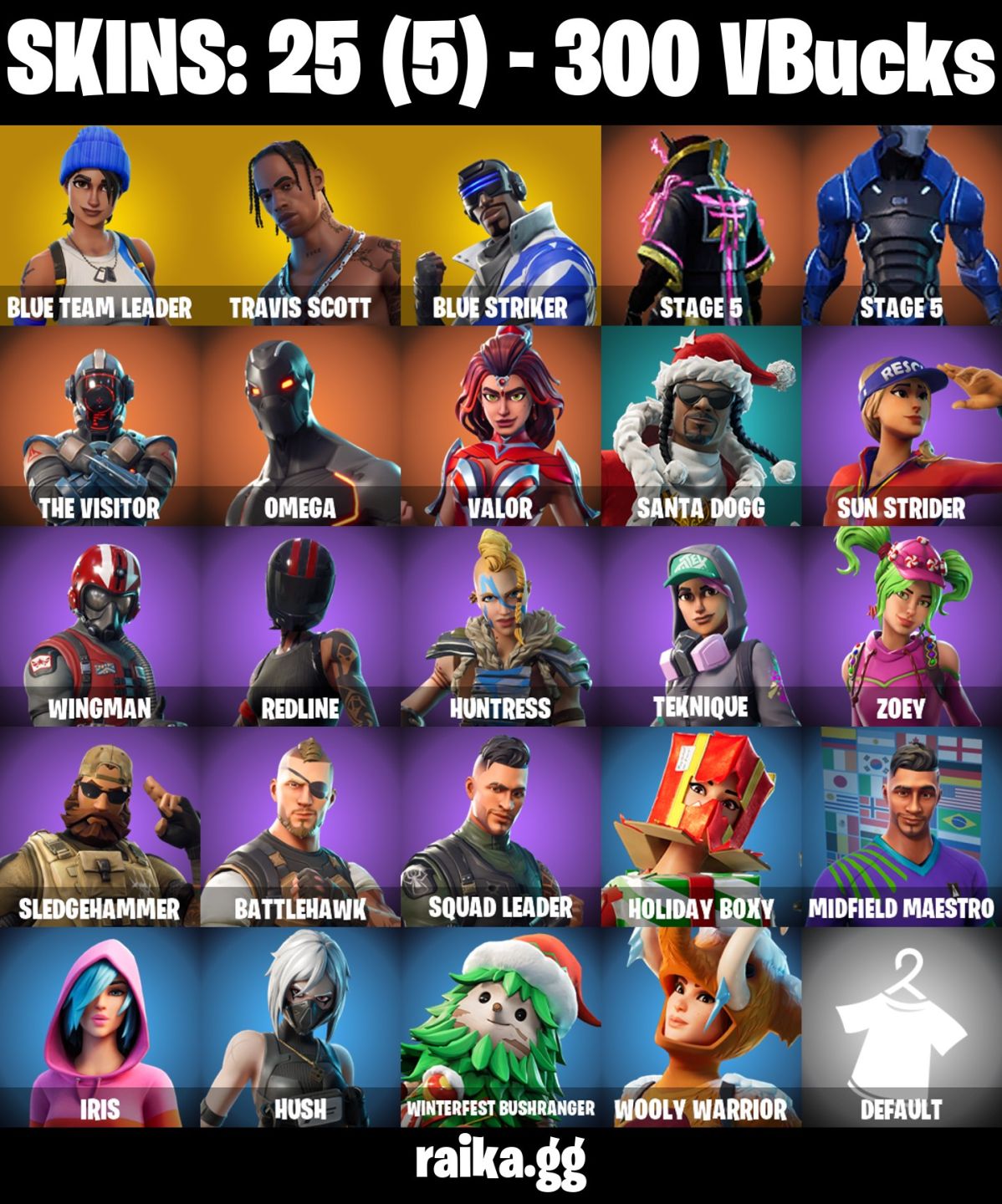 Conta Fortnite com Travis Scott | Blue Striker| The Visitor | Omega e 25 Skins