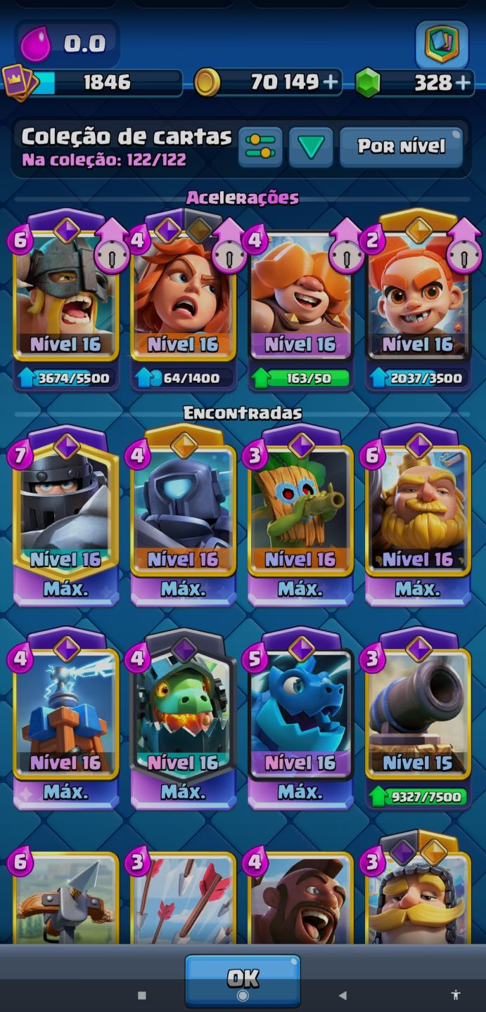 Conta Clash Royale 13k de troféus nível 16 da torre do rei
