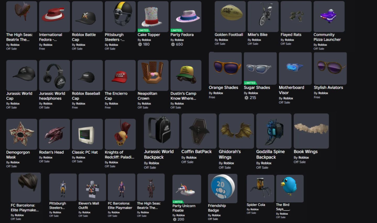 CONTA ROBLOX ANTIGA 2019 COM NEAPOLITAN CROWN + 28 OFFSALES [UNVERIFIED]