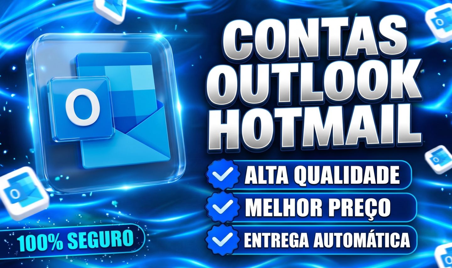 20X Contas Email Outlook & Hotmail | Menor Preço! | Entrega Automática