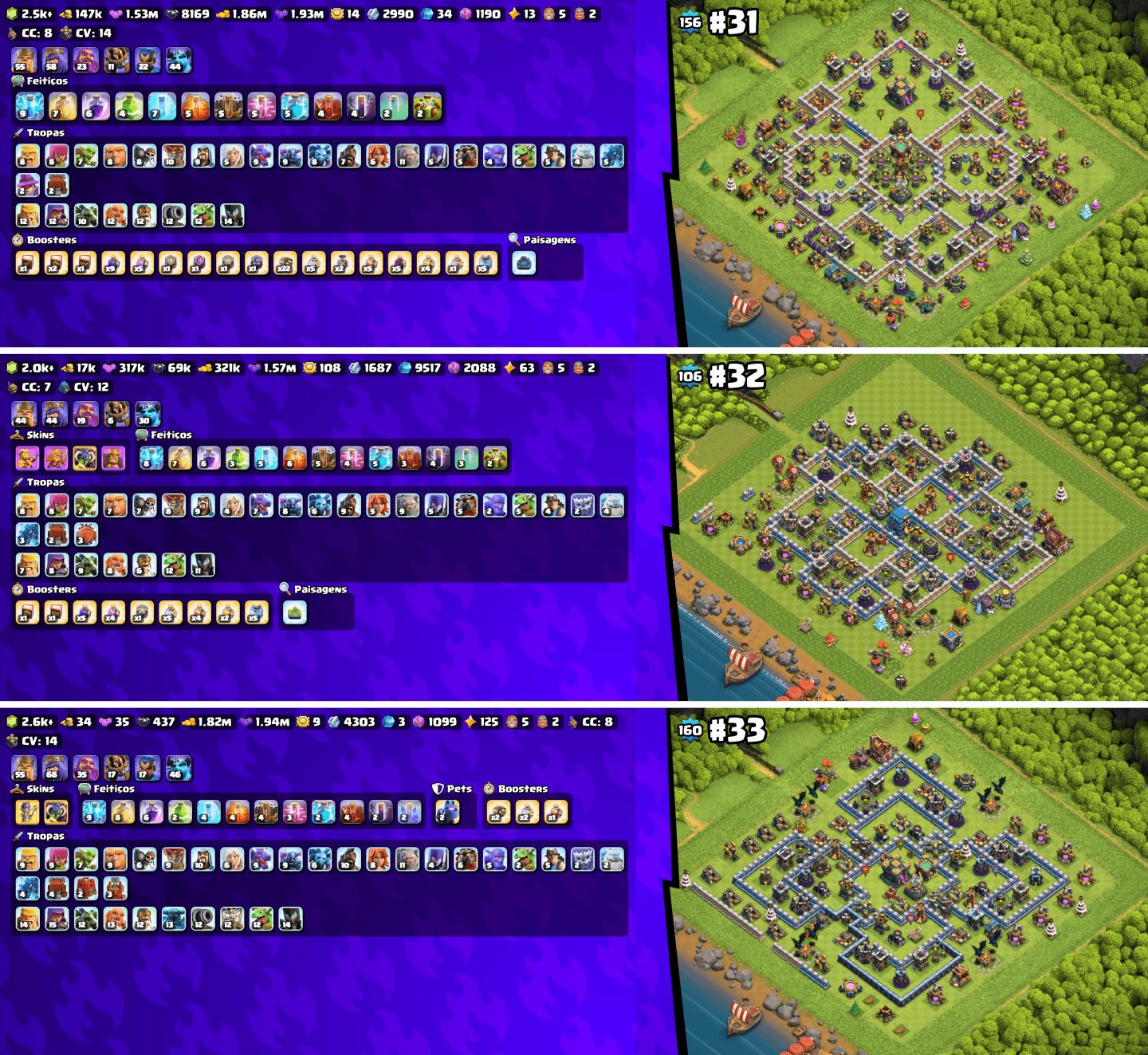 (NOVAS CONTAS) MAIS BARATO!! CONTAS COC CVs RUSHADAS & UPADAS!!!