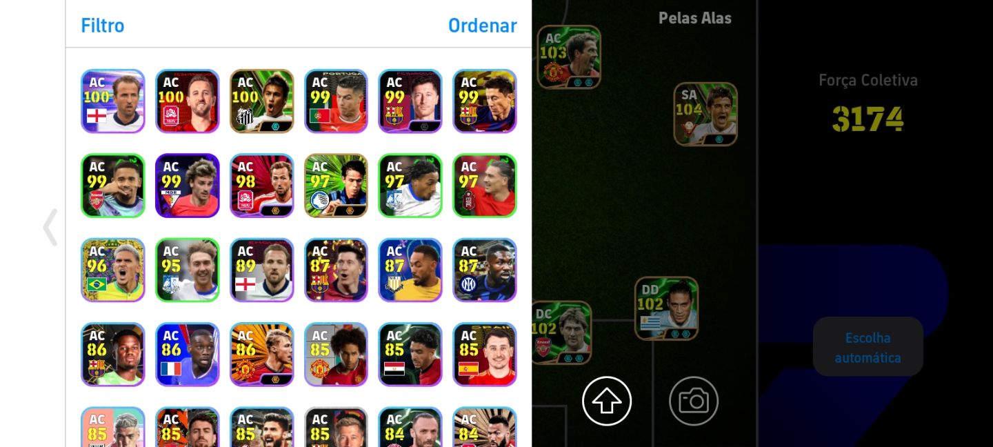 Conta eFootball Top | Força 3174 | Kahn 105 + Ronaldinho + Cartas Lendárias