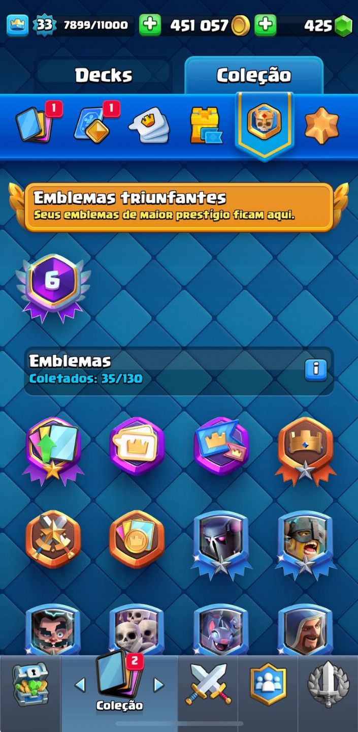 Conta OG Clash Royale (6 anos de jogo) lvl33 Arena 19(7k de troféus).