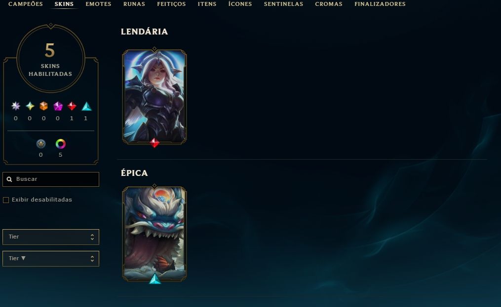 Conta LOL com skin lendária
