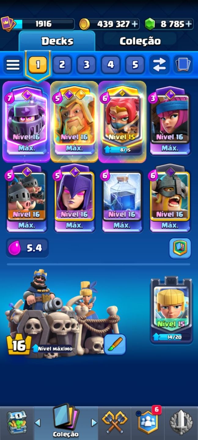 Clash Royale rei nível 16 + 8700 gemas + Full cartas + Evoluções + Heróis e mt++