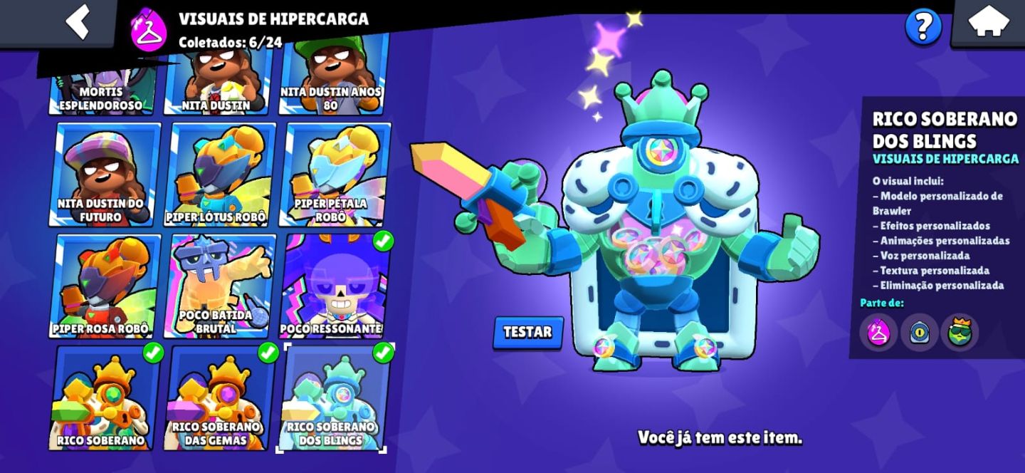 Conta de Brawl Stars INSANA! (2021, full brawlers e skins rarissimas)