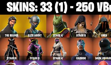 CONTA FORTNITE com The Reaper | Elite Agent | Gold e 33 SKINS
