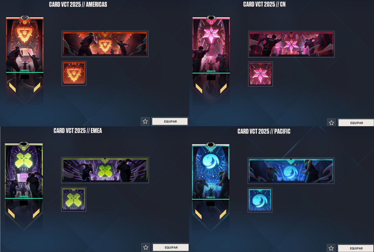 CONTA COM PACOTE CHAMPIONS 2025, KARAMBIT VCT 2025, FACA VCT 2026 E CLASSIC 26.