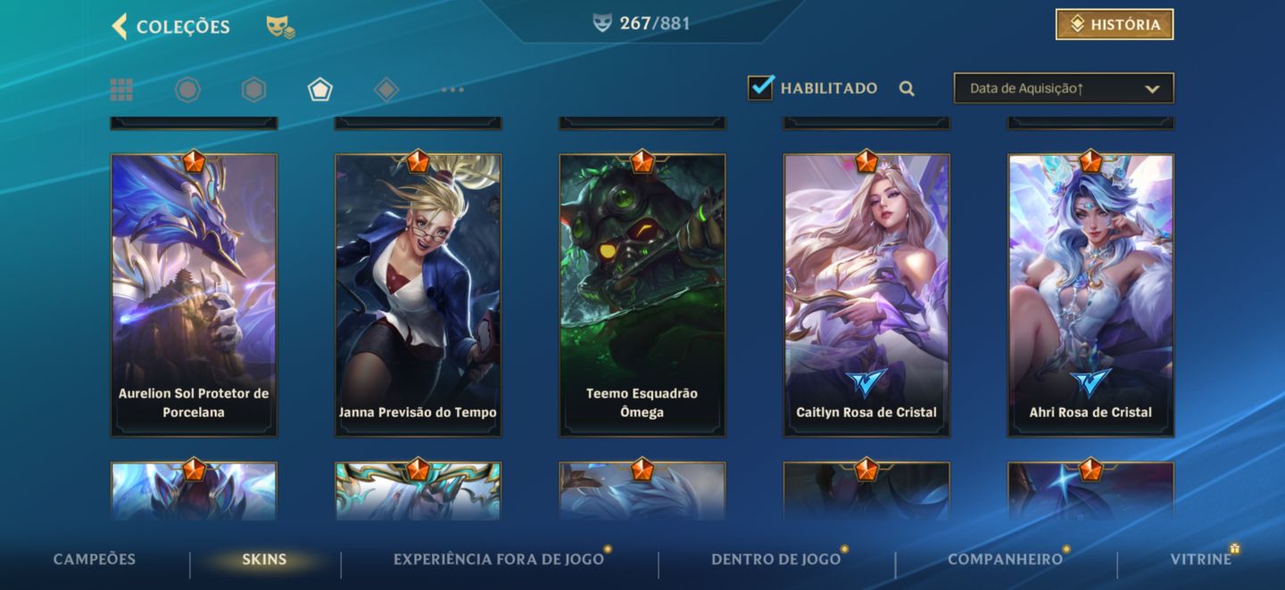 CONTA WILD RIFT - 279 SKIN NVL:203 (Primeiros passes) RARA