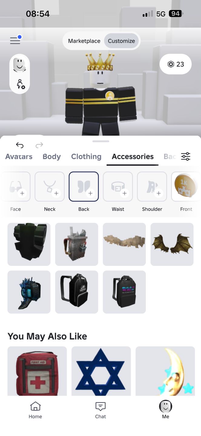 CONTA DE ROBLOX ( Gold Crown of ) ( jogo com 1.6K de visitas )