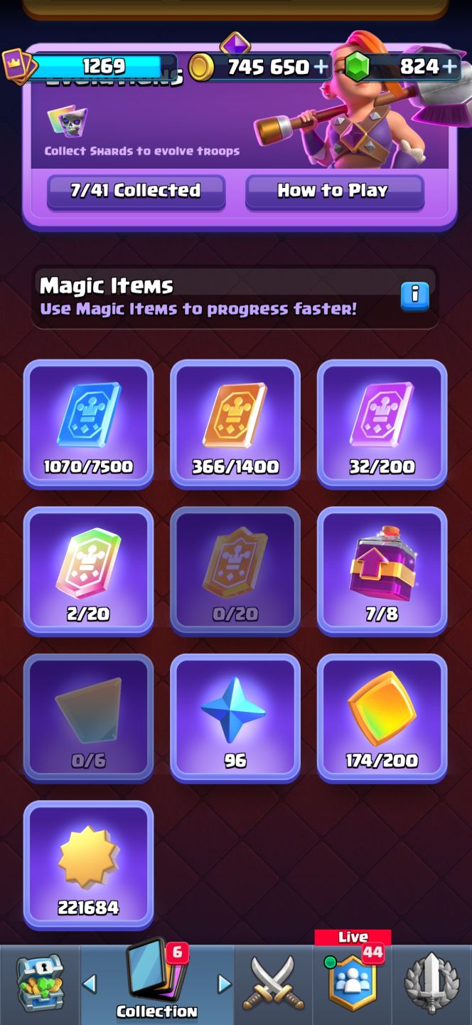 Conta de clash royale de 8 anos