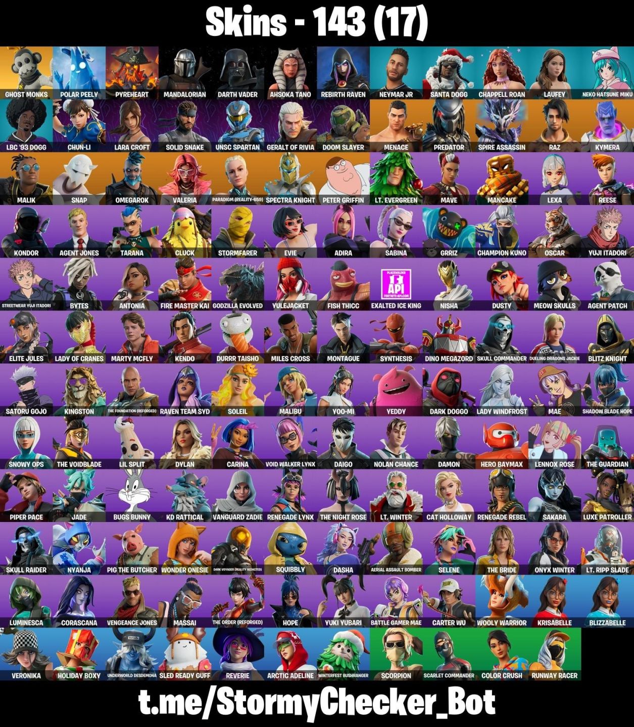 CONTA FORTNITE TRYHARD COM LARA CROFT, RAVENA E 142 SKINS - ENTREGA AUTOMÁTICA!