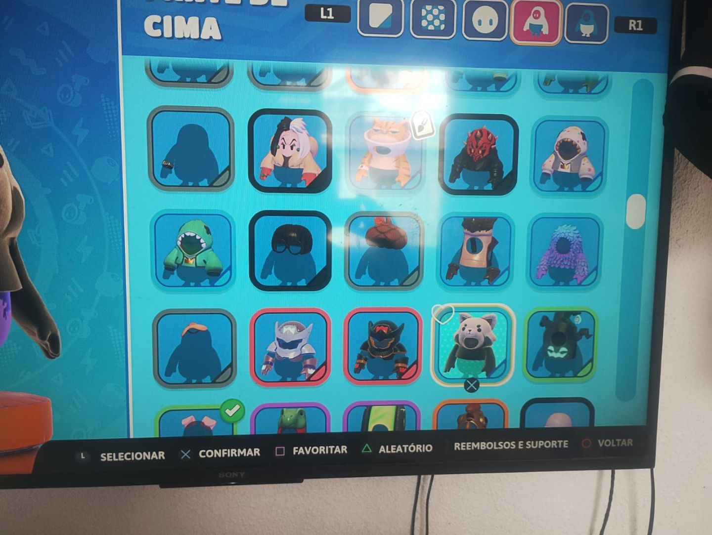 Conta de Fall guys com muita skin
