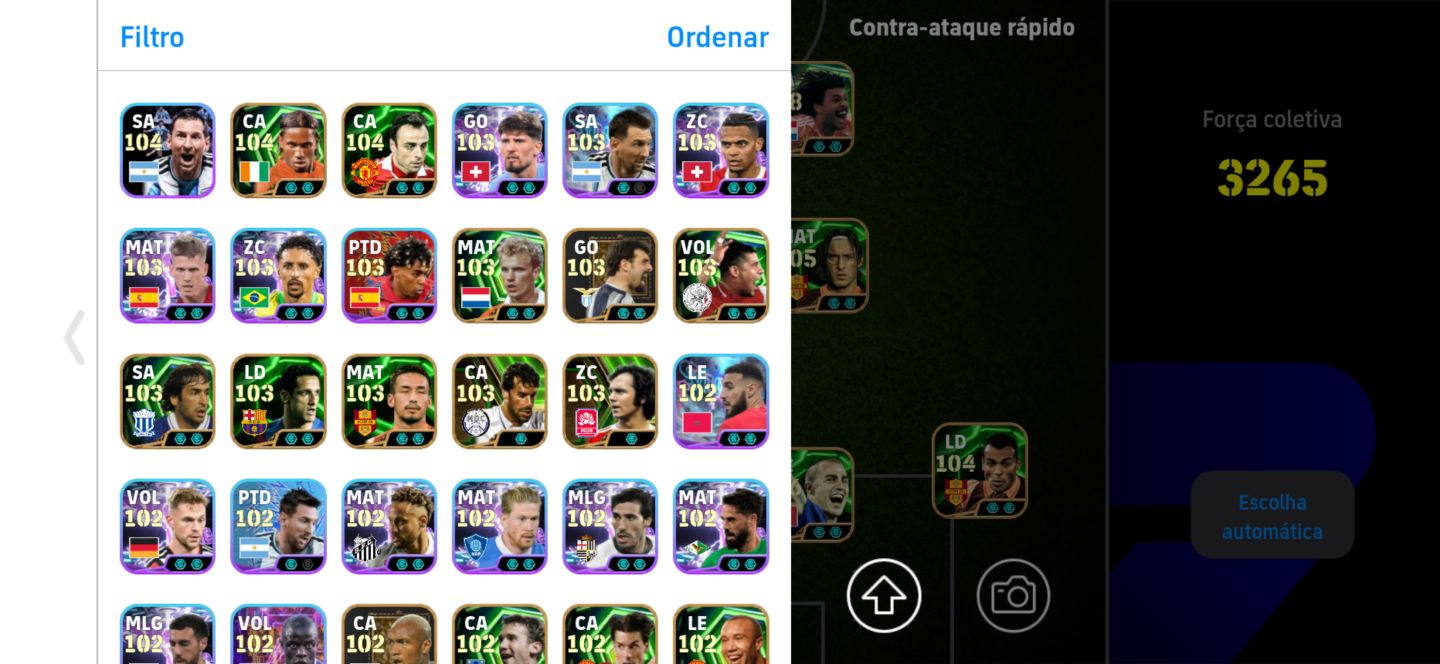 CONTA eFOOTBALL MOBILE À VENDA | TIME FORTE JOGADORES LENDÁRIOS