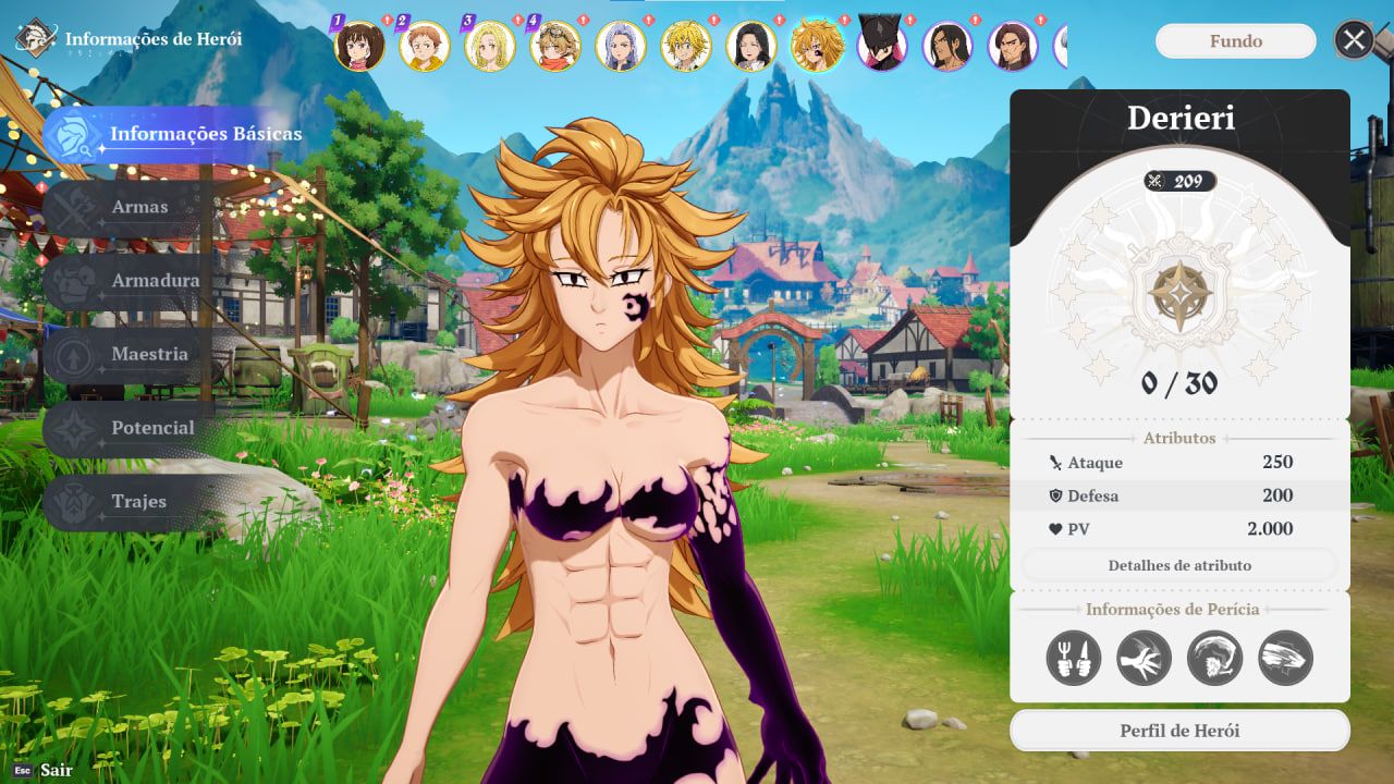 Conta LVL40 com Derieri, Meliodas e Daisy + Seletor SSR