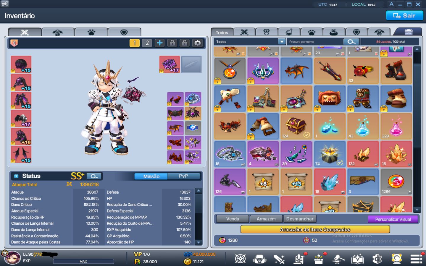 Conta CLV 778 | Zero 8,1KK | 21 personagens 1KK+ 4 800k+ | Maioria com SR