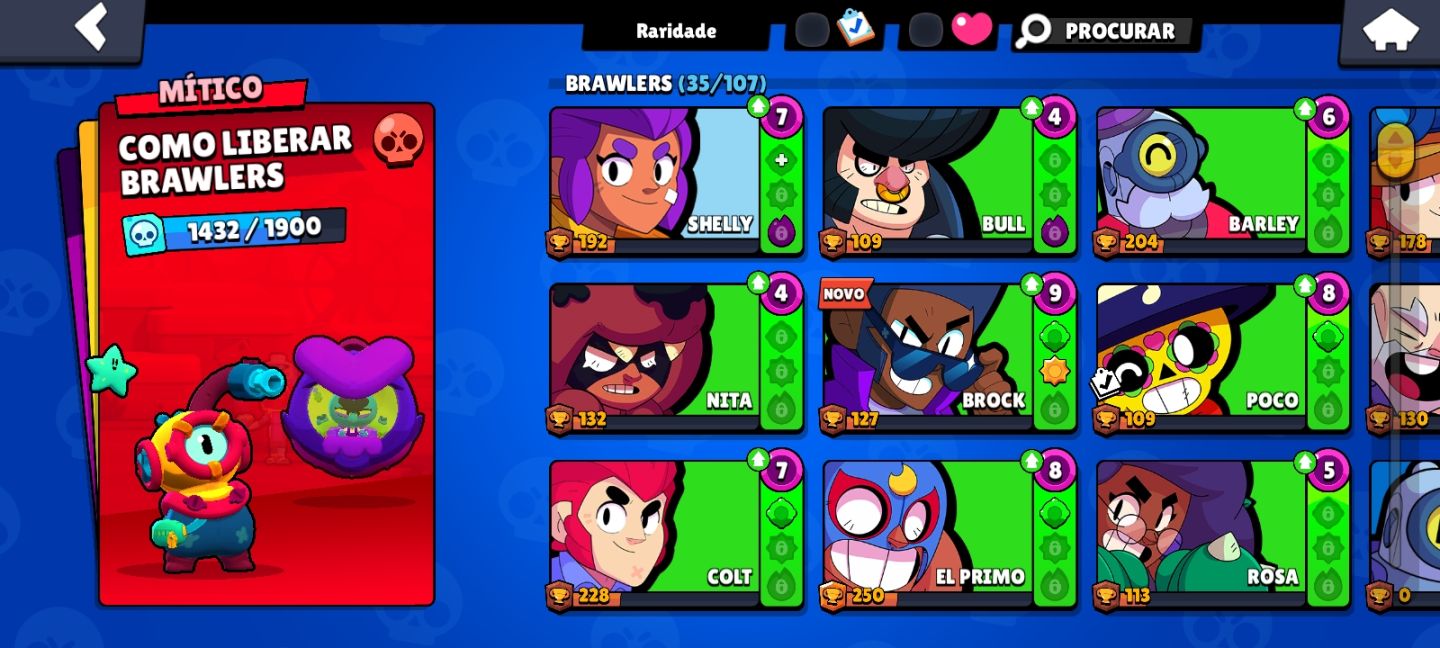 CONTA RARA / BRAWL STARS / MITICOS É LEGENDÁRIOS GARANTIDOS!