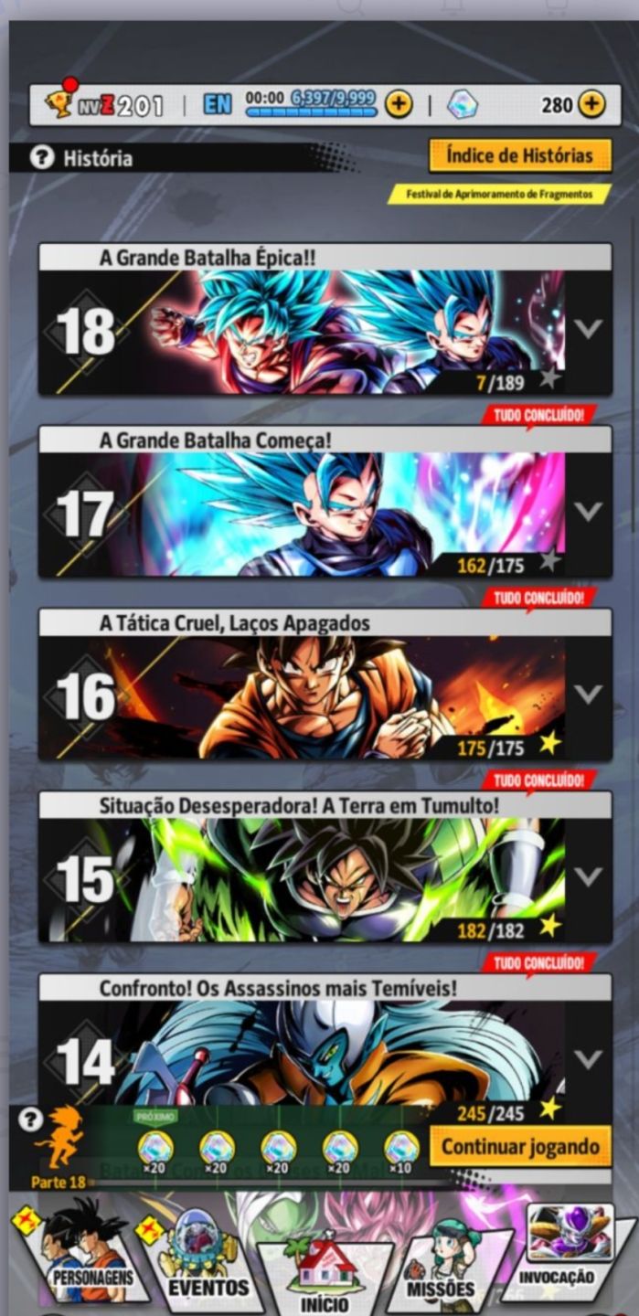 Conta de Dragon Ball Legends