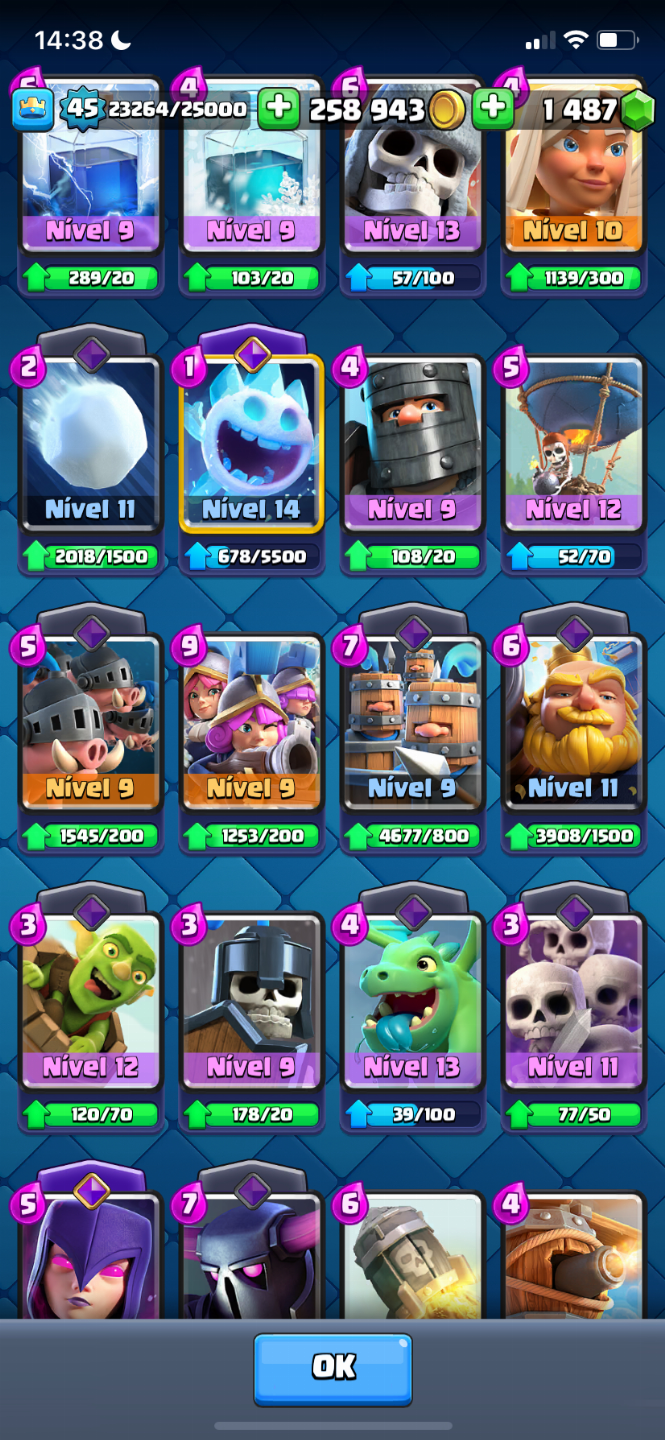 Conta Clash Royale, 8 ANOS, PASSE ATIVO, +16 EVOS, DECK LVL16, TORRE REI LVL16