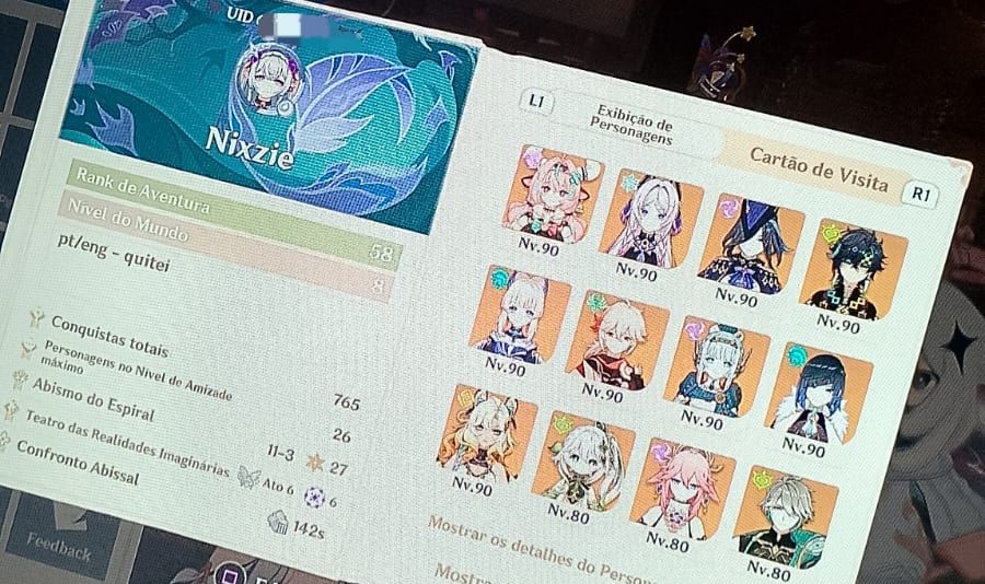 (VALOR NEGOCIÁVEL)Conta de Genshin, Ar58, muitos t5 e armas