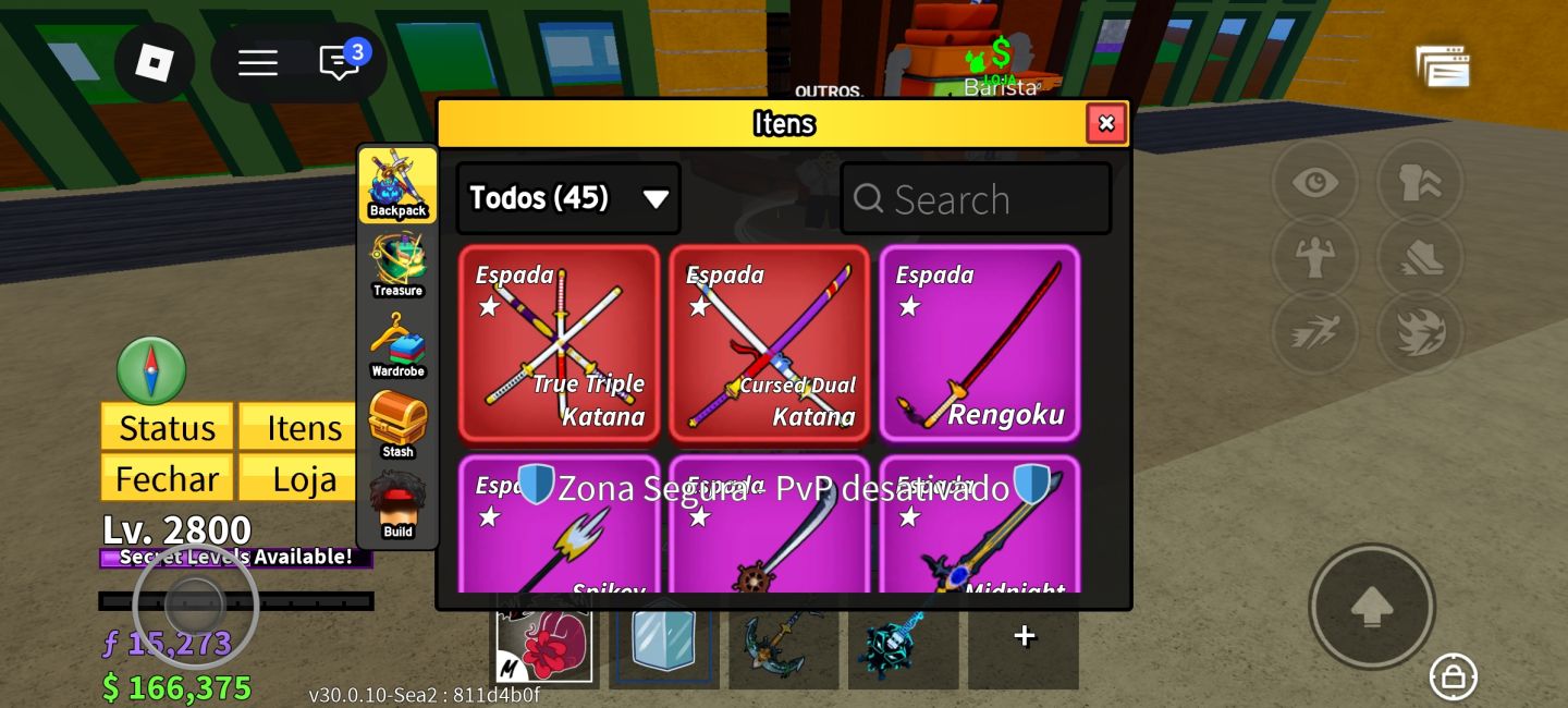 Conta de roblox focada em blox fruit