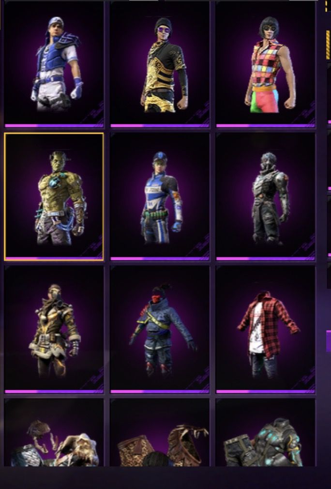 Conta de Free Fire com Sombra Roxa + Hypado e Várias outras roupas