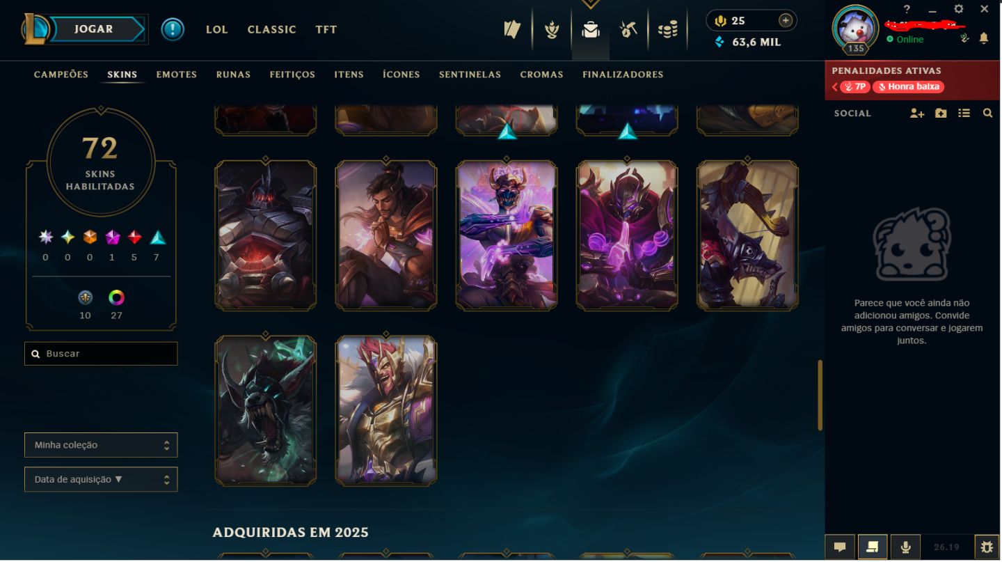 CONTA ESMERALDA 3 E DIAMANTE NA FLEX//MUITAS SKINS//LEVEL135