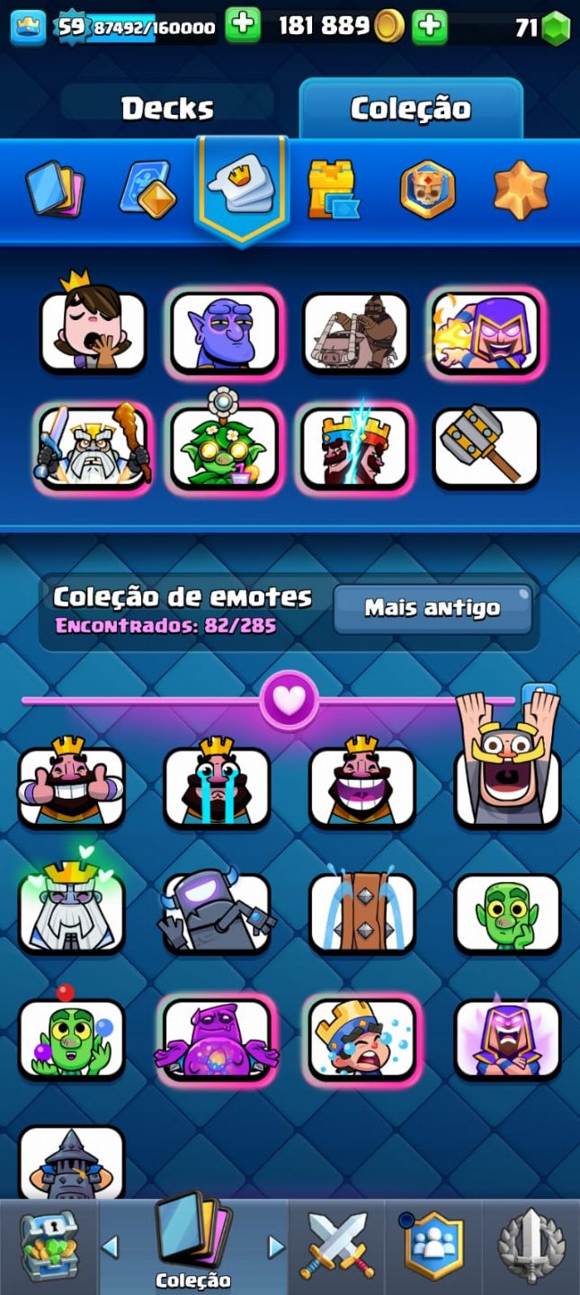 Clash Royale conta nivel 59