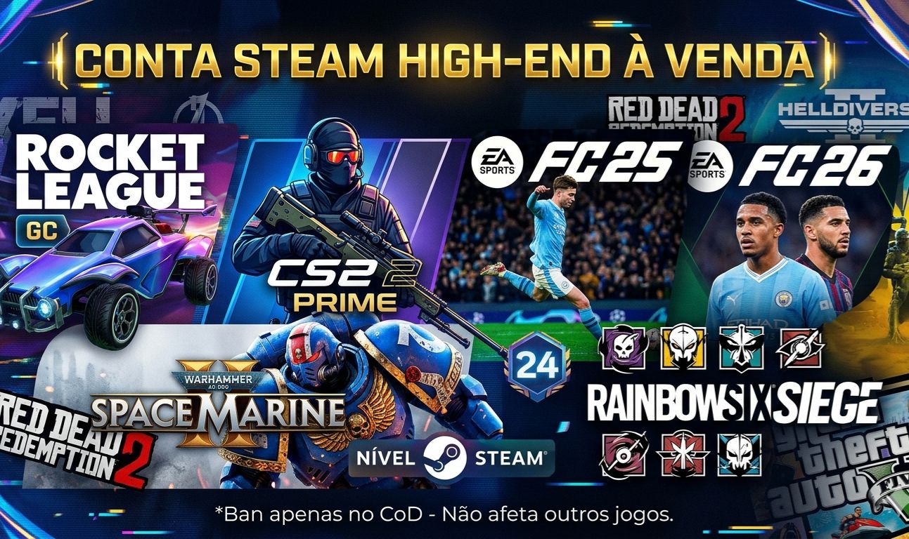 CONTA STEAM HIGH-END | EA FC 26 + Space Marine 2 + CS2 Prime (Global)
