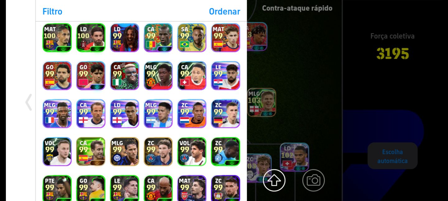Conta Efootball RARA! 3195 Força Coletiva | Romero 106 + Suárez Blitz + Edimilso