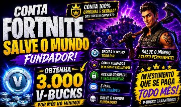 CONTA SALVE O MUNDO ANTIGO VBUCKS INFINITOS