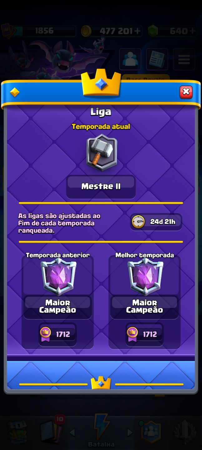 Acc Clash Royale bem upada