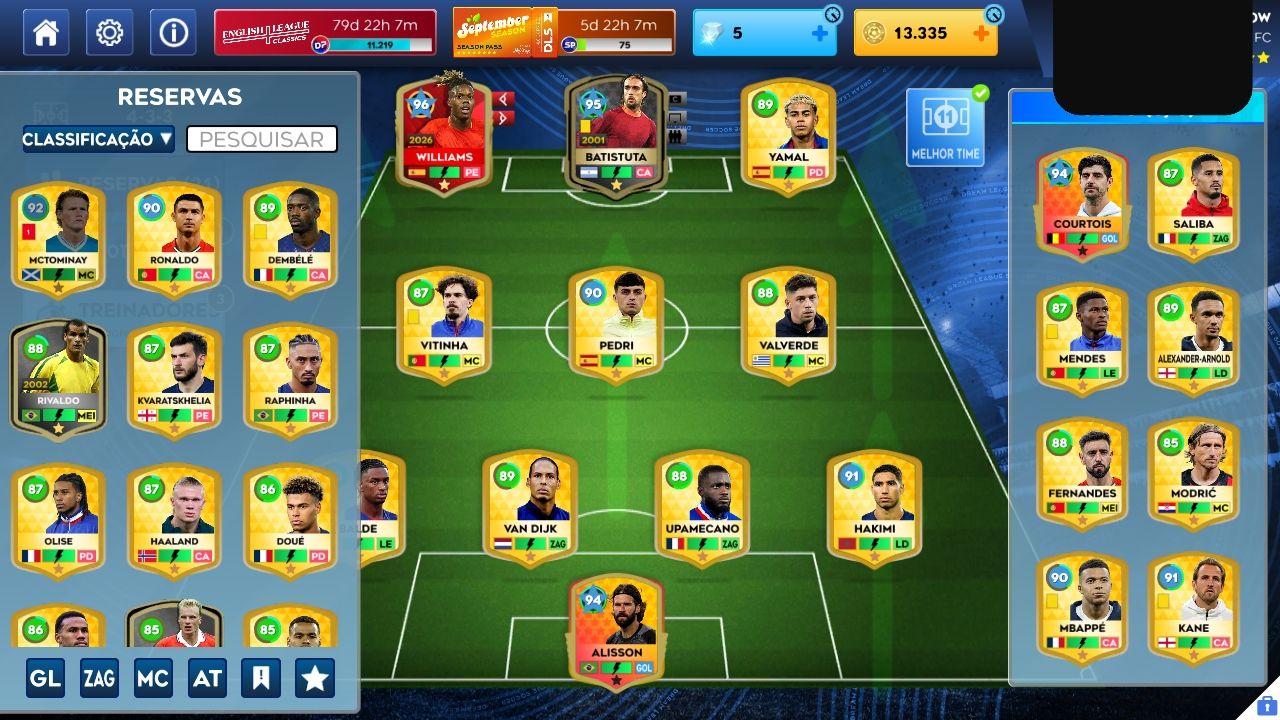 CONTA DE DREAM LEAGUE 26(DLS26). [40 JOGADORES]