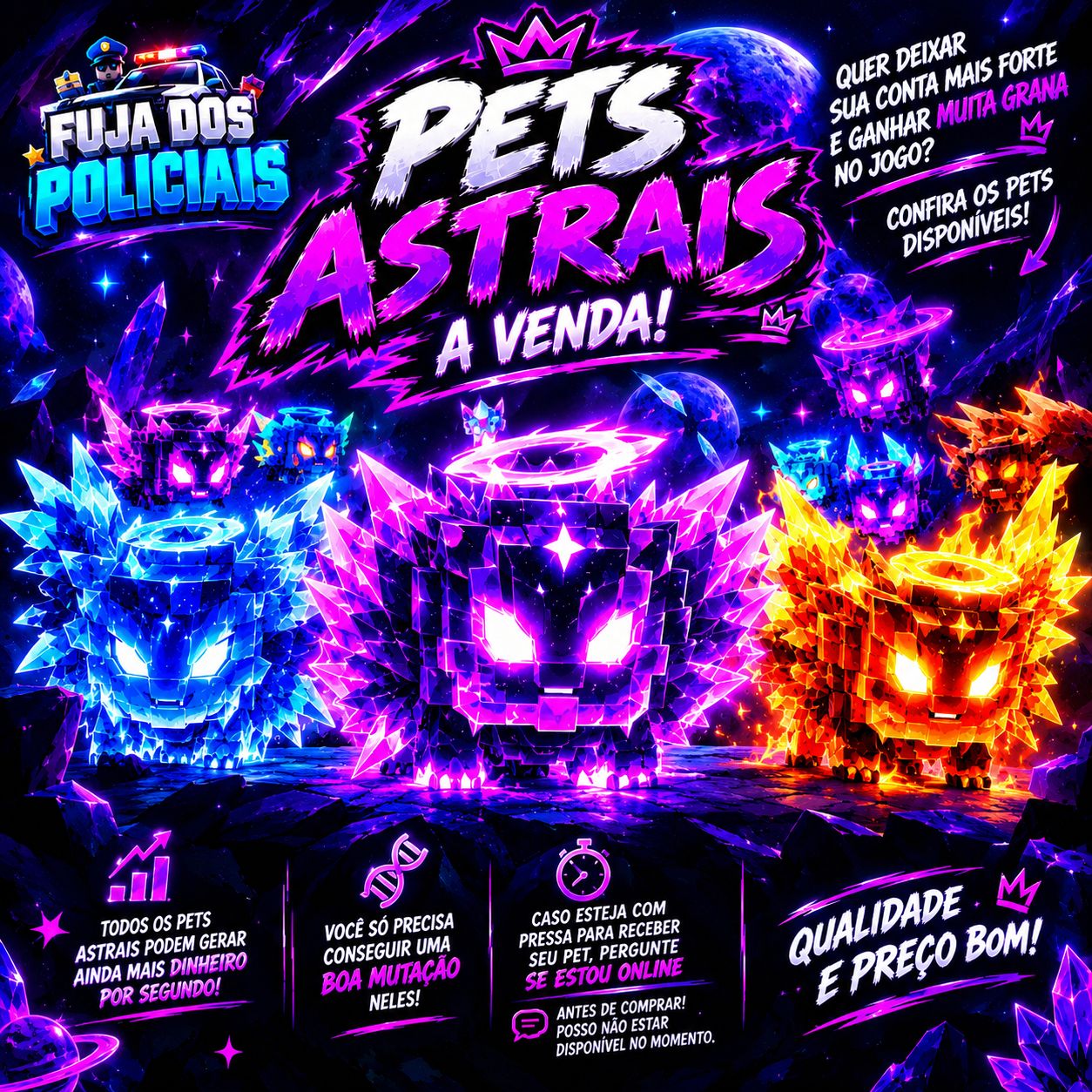 PETS ASTRAIS À VENDA FUJA DOS POLICIAIS!