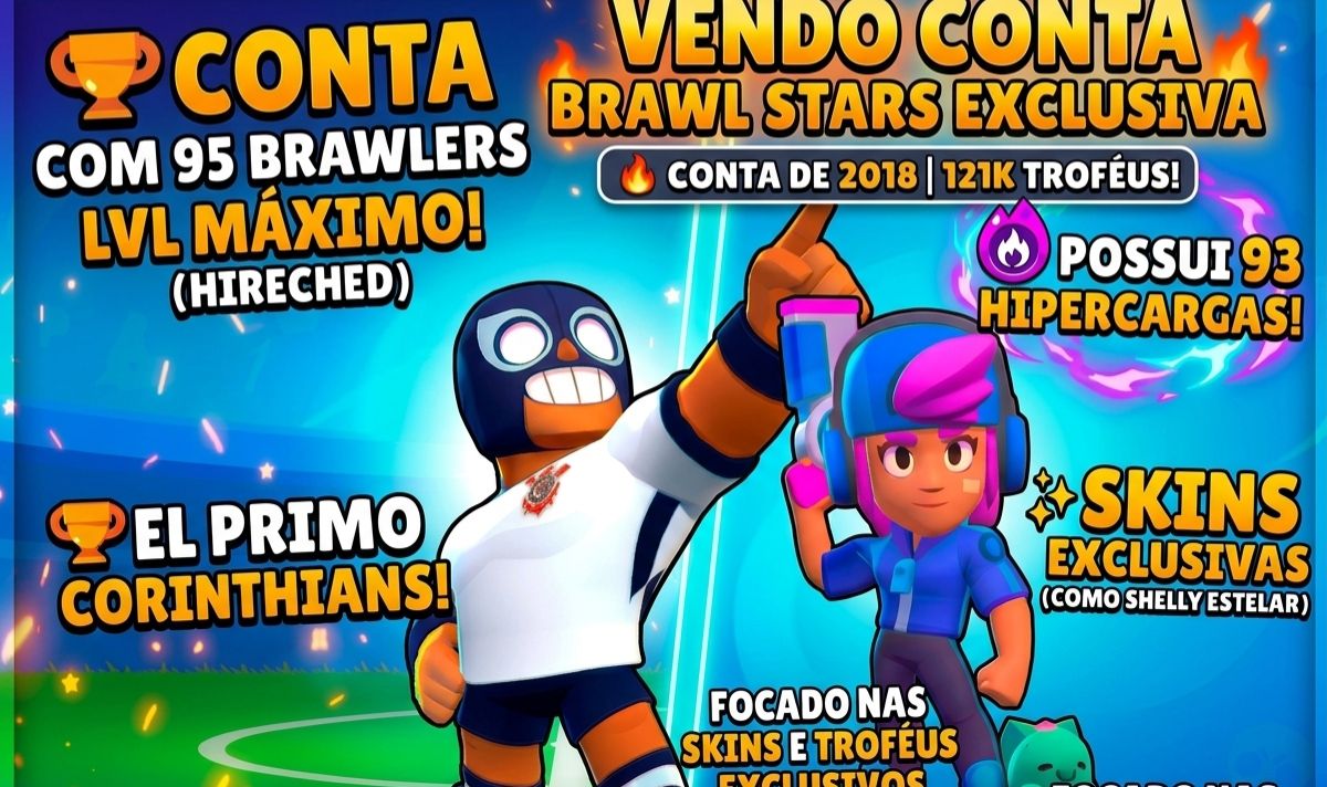 CONTA RARA DE 2018 - 122.000 TROFEUS - SKINS UNICAS- PARA SAIR HOJE-TODOS BRAWL